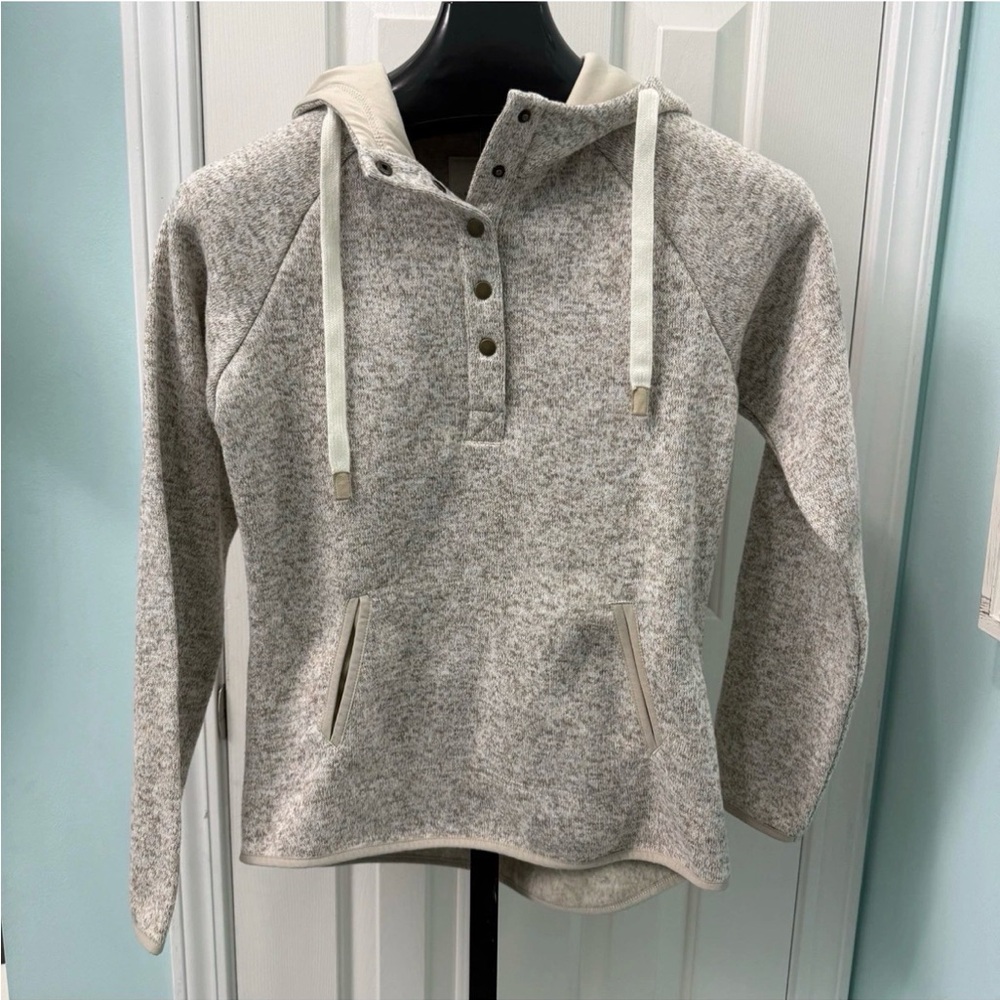 Thread + Supply Women’s Size Small Tan Heather Oatmeal Snap Pullover Sweatshirt